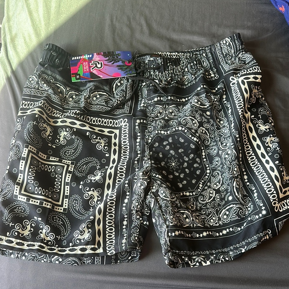 Black and White Bandana Print Shorts